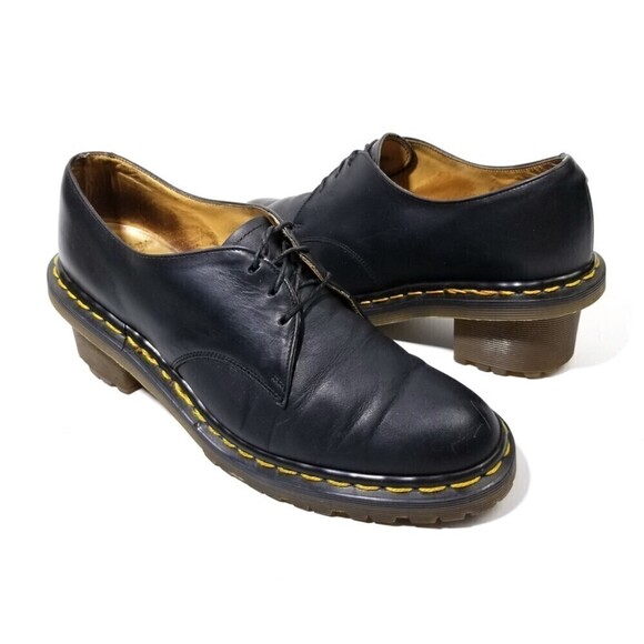 RARE Dr. Martens 1461 Witch Greasy Leather 3-Eye Heeled Oxford Shoes - Picture 5 of 11